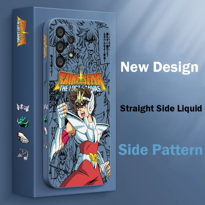 

Hot Anime Saint Seiya Phone Case For Samsung A55 A53 A33 A52 A32 A71 A51 A21S A35 A25 5G Liquid Left Rope Funda