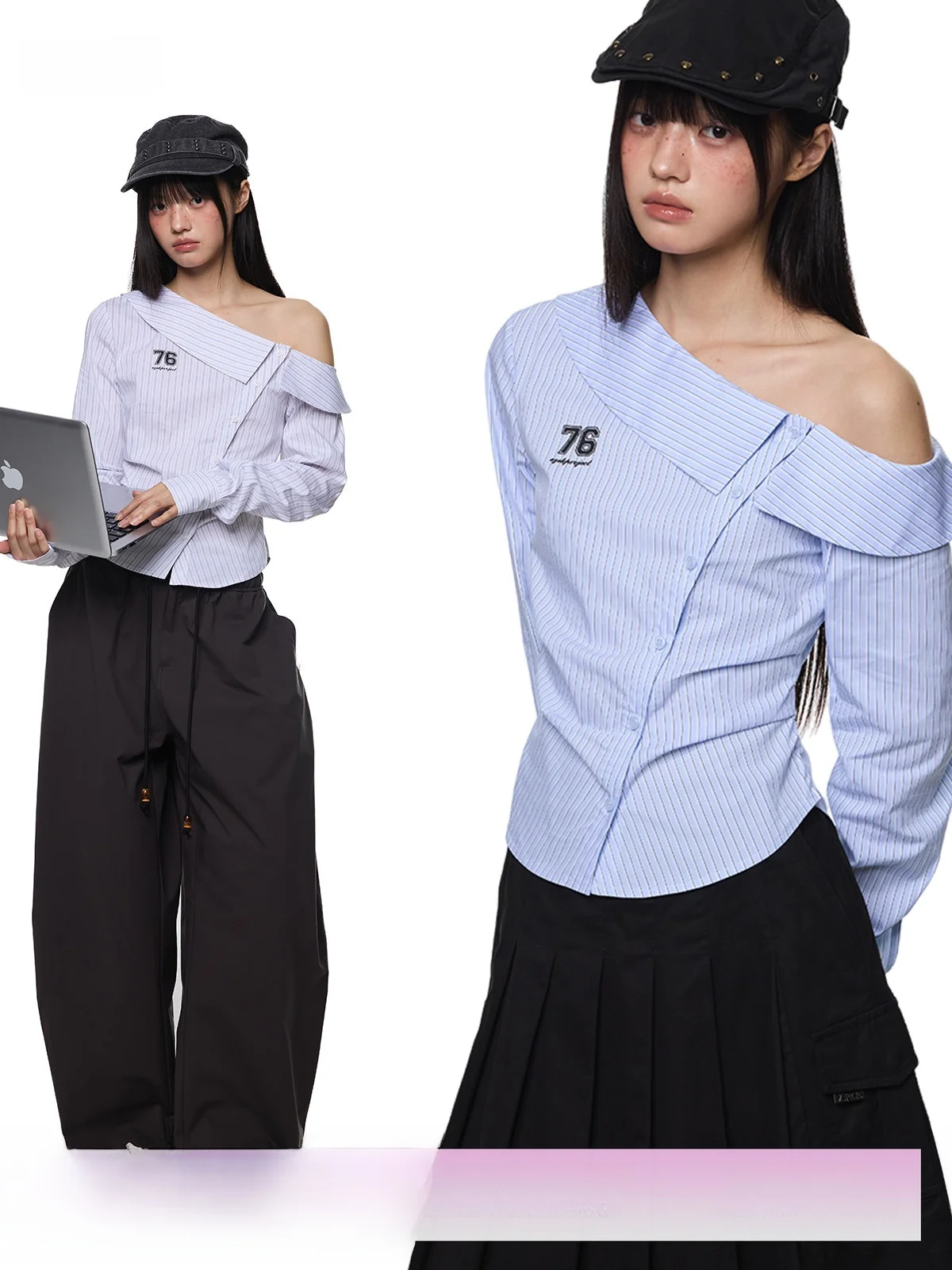 

EZEK Женский приталенный длинный топ Sve irt с летним дизайном в полоску, асимметричный угол обзора, дышащий топ из смеси хлопка