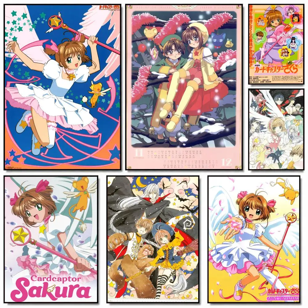 anime C-Cardcaptor Sakura-A Poster Removable Wall Sticker for Home Cafe Bar Office Interior Decor