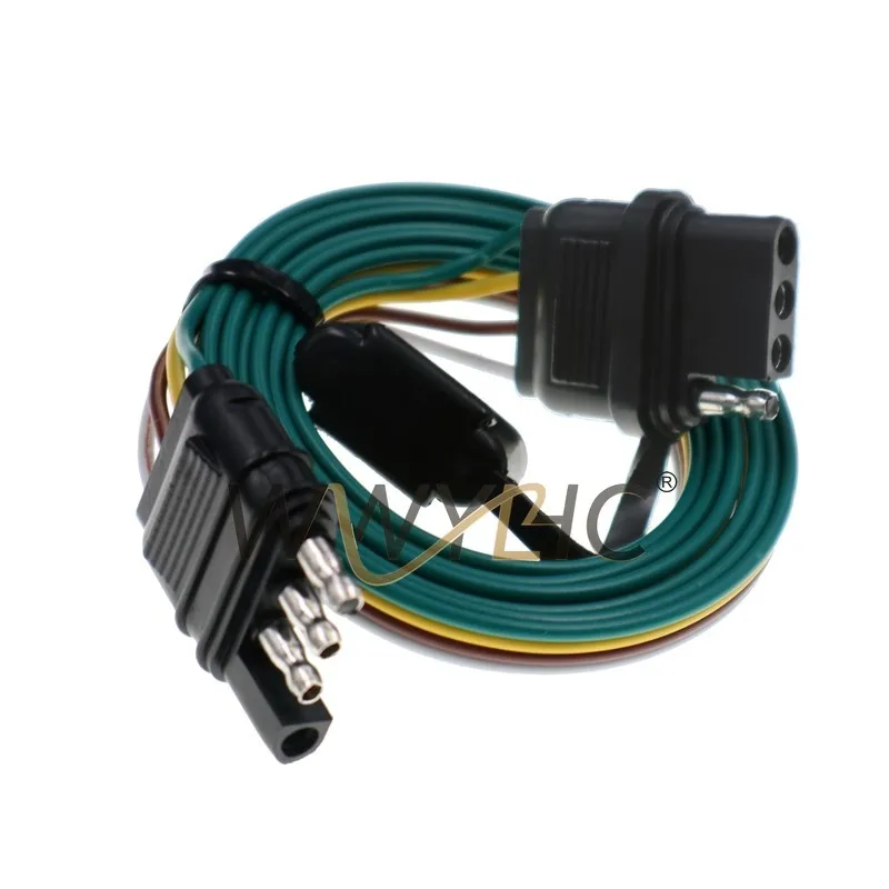Suitable for  Trailer Connector 4-Pin Plug Socket Extension Cable RV Adapter Tail Light Signal Connection
