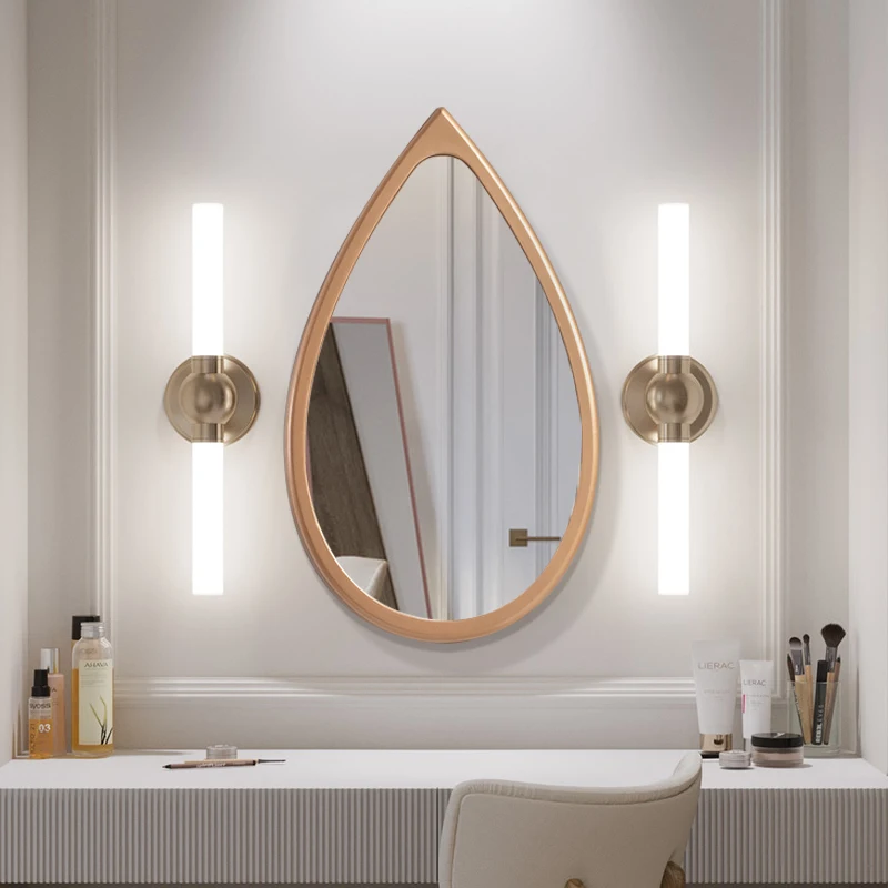 European-Style Bathroom Mirror Creative Drop-Shaped Mirror Wall-Hanging Mirror Bathroom Wall-Mounted Simple  Dressing Mirror