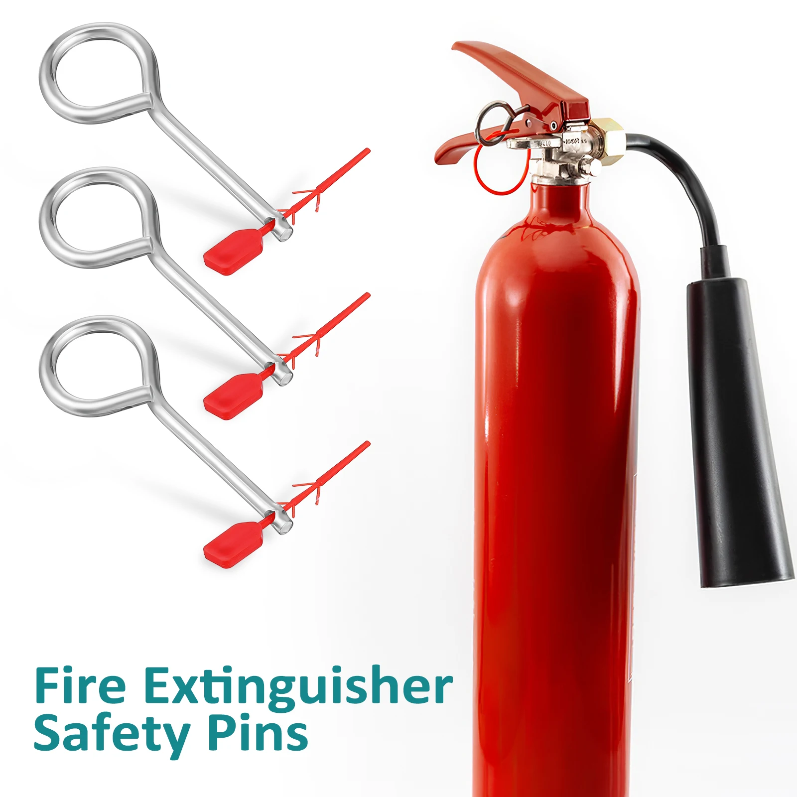 15 Sets Fire Extinguisher Safety Pins Red Plastic Seals Rugged Build Easy Operation Handheld Fire Equipment Garage
