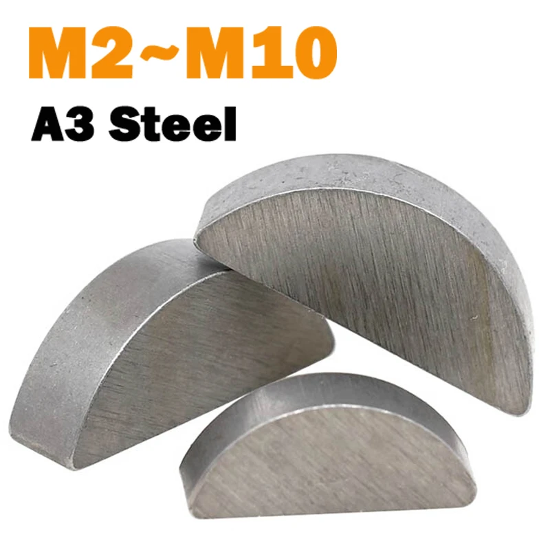 M2 M2.5 M3 M4 M5 M6 M8 M10 A3 Steel Half Round Crescent C-Shaped Pin Key Flat Semi-Circular Half-Moon Bond Keys GB1099