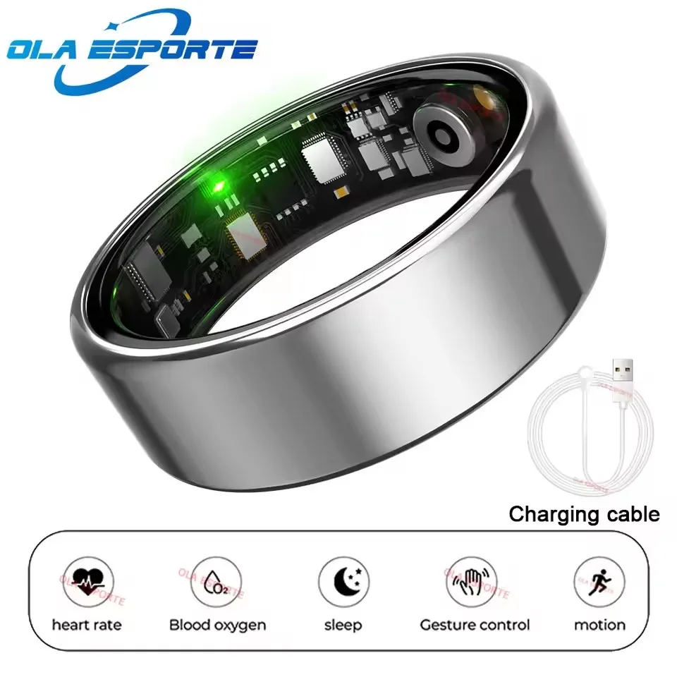 Smart Ring Bluetooth Oproep Hartslag Bloeddrukmeter Mannen Womenes Smartring 5ATM Waterdichte Gezondheid Multi Sport Ring 2025