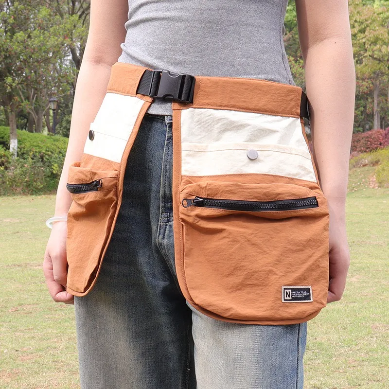 Waterproof Multi Pocket Waist Bag Large Capacity Zipper Bag Outdoor Running Bag Apron Makeup Artist Stylist Storage Waist Bag
