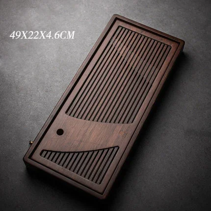 Solid wood tea tray Drainage water storage kung fu tea set Drawer tea room board table Chinese tea room ceremony tools