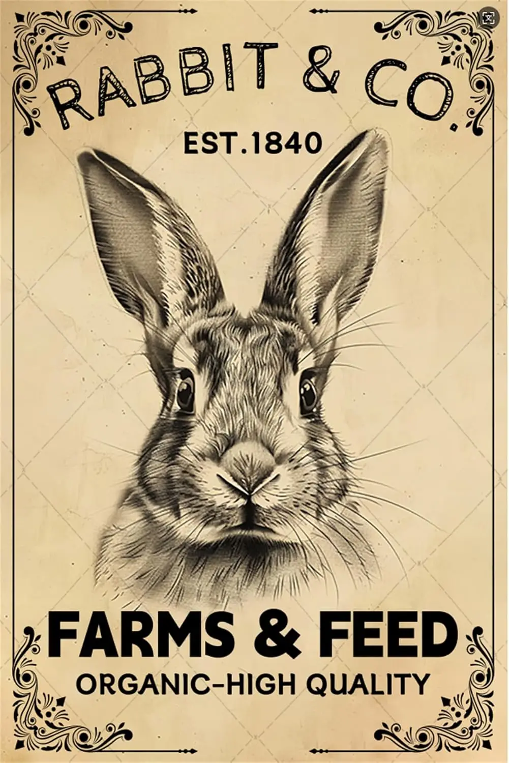 Rabbit Decor Bunny Art Easter Rabbit & Co Farms & Feed Easter Party Metal Tin Signs For Home Farmhouse Wall Decor Decora
