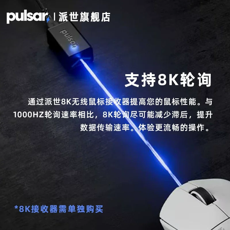Pulsar X3 Left hand Mouse Dual Mode Wireless 2.4G 8k 32000DPI XS-1 Sensor Ergonomic Mouse view 4