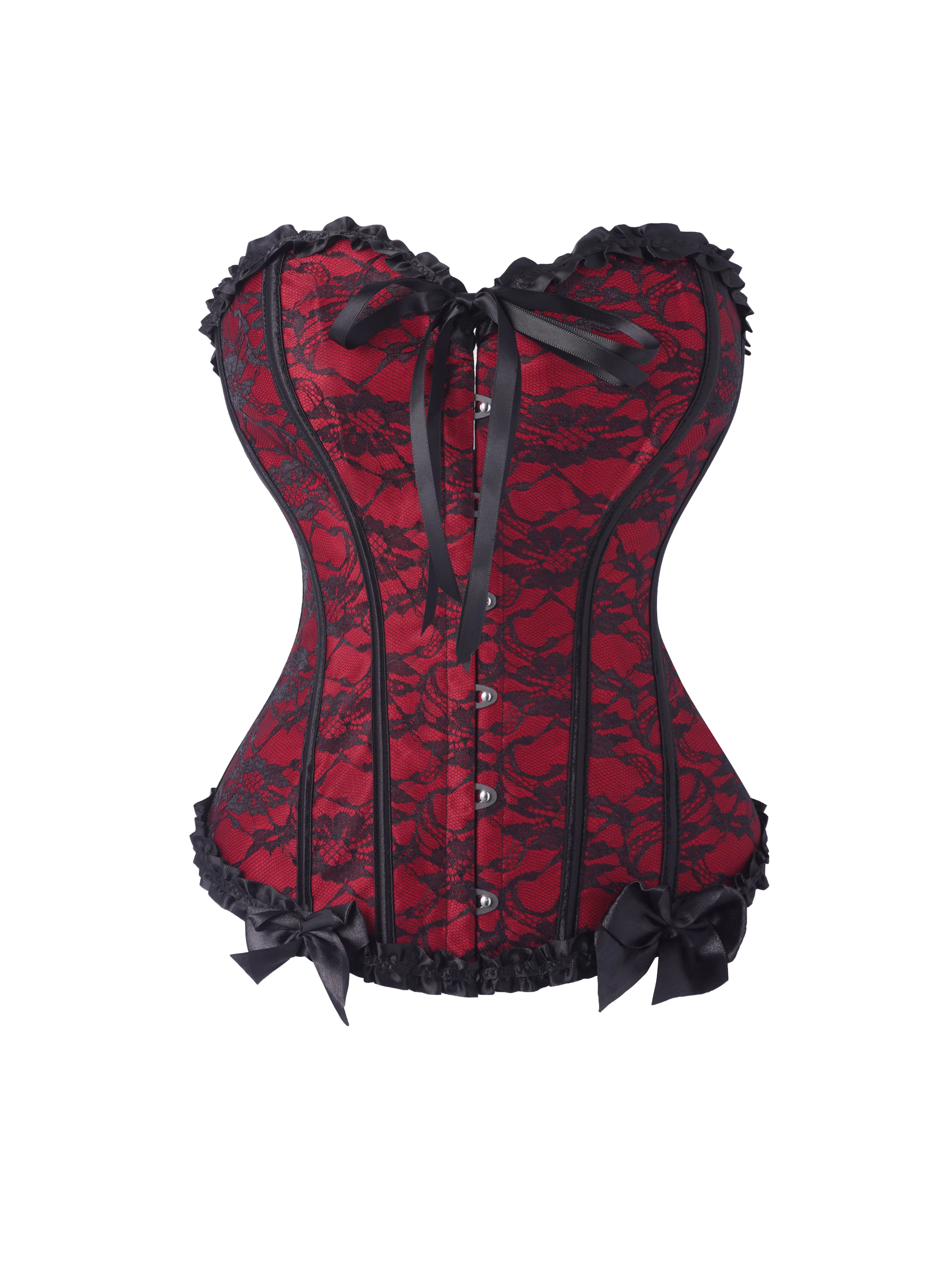 مشد كورت بدون حمالات مع دانتيل على شكل فراشة للنساء