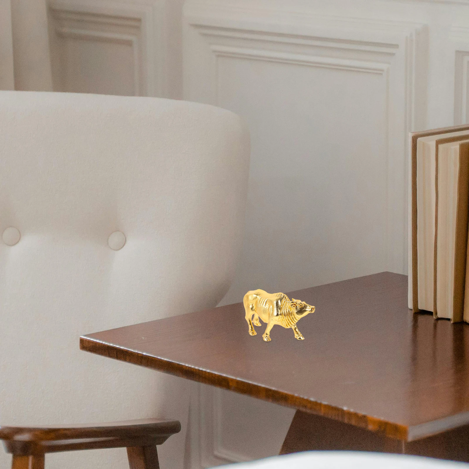 

Brass Cattle Decoration Vintage Ox Sculpture for Home Office Desk Decor Retro Animal Art Craft Mini Statue