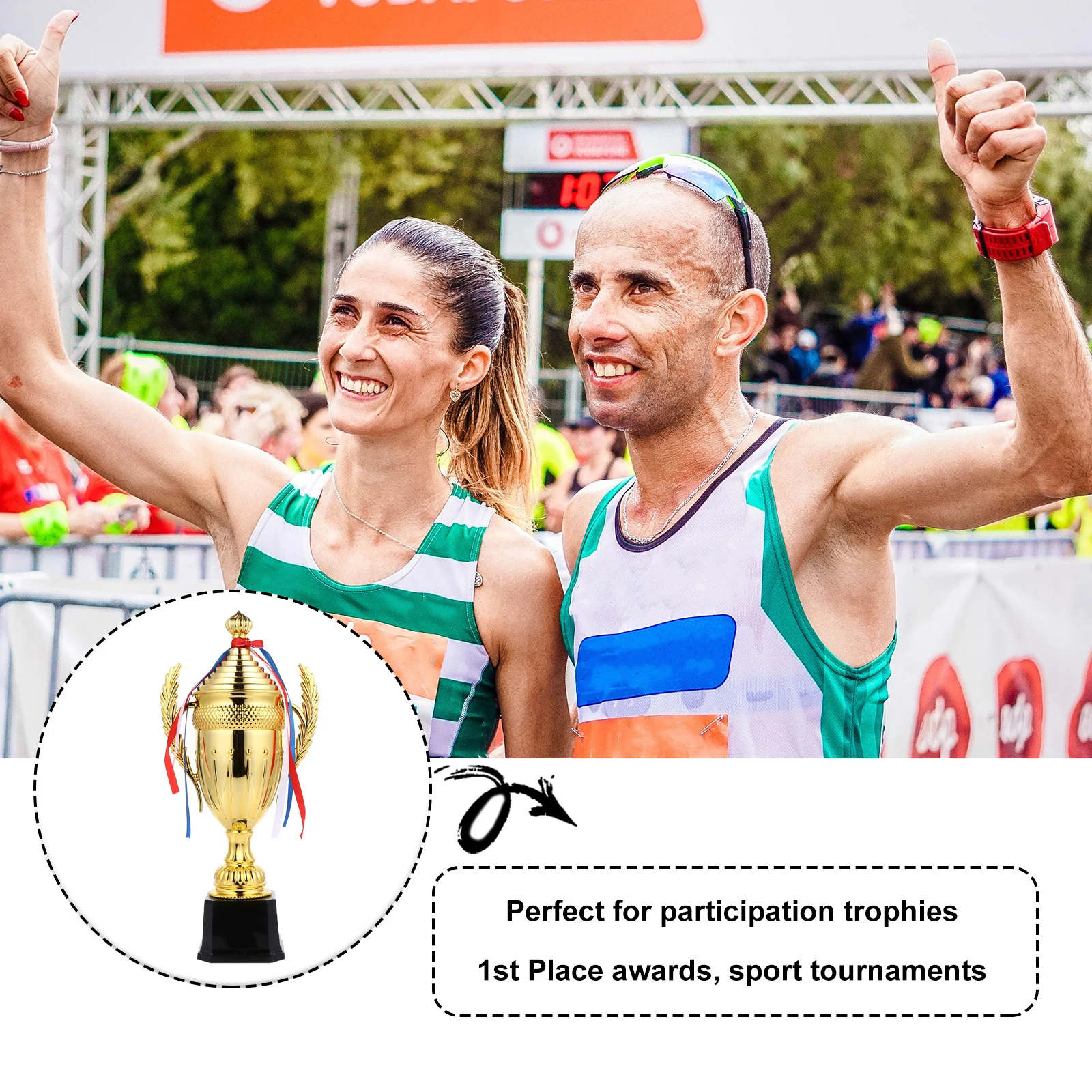 

Golden Plastic Trophy Cup For Competition Sports Awards Incentive Prizes Corporate Event Party Favors Durable Award