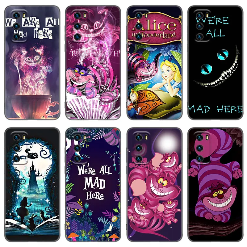 Fantasy Alice In Wonderland Phone Case For Huawei P8 P9 P10 P20 P30 P40 Lite 2017 P50 P Smart Pro Z S 2018 2019 2020 2021 Cover