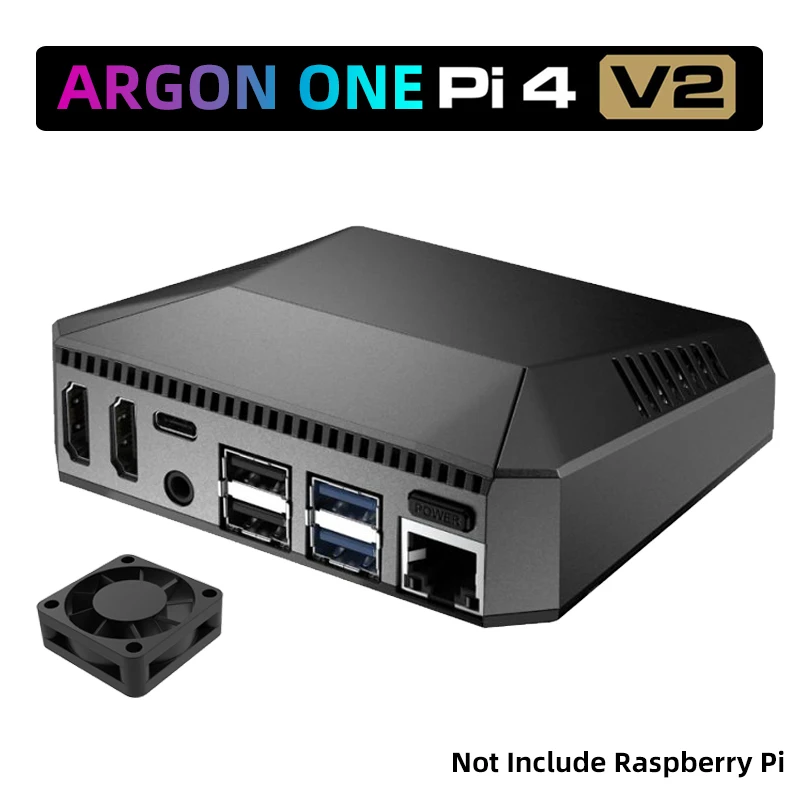 Obudowa Argon One V2 dla Raspberry Pi 4 Model B Aluminiowa metalowa obudowa z przełącznikiem zasilania Wentylator chłodzący Radiatory dla Raspberry Pi 4