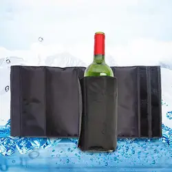 Wine Cooler Bag Wine Chiller Sleeve Portable Wine Cooler Ice Bag Quick Frozen Gel Foldable Fastener Tape Universal Outdoor