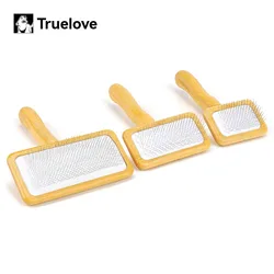 Truelove Pet Slicker Brush for Dogs & Cats–Soft Deshedding Grooming Comb, Bamboo Handle, Removes Loose Hair & Tangles TLK20131
