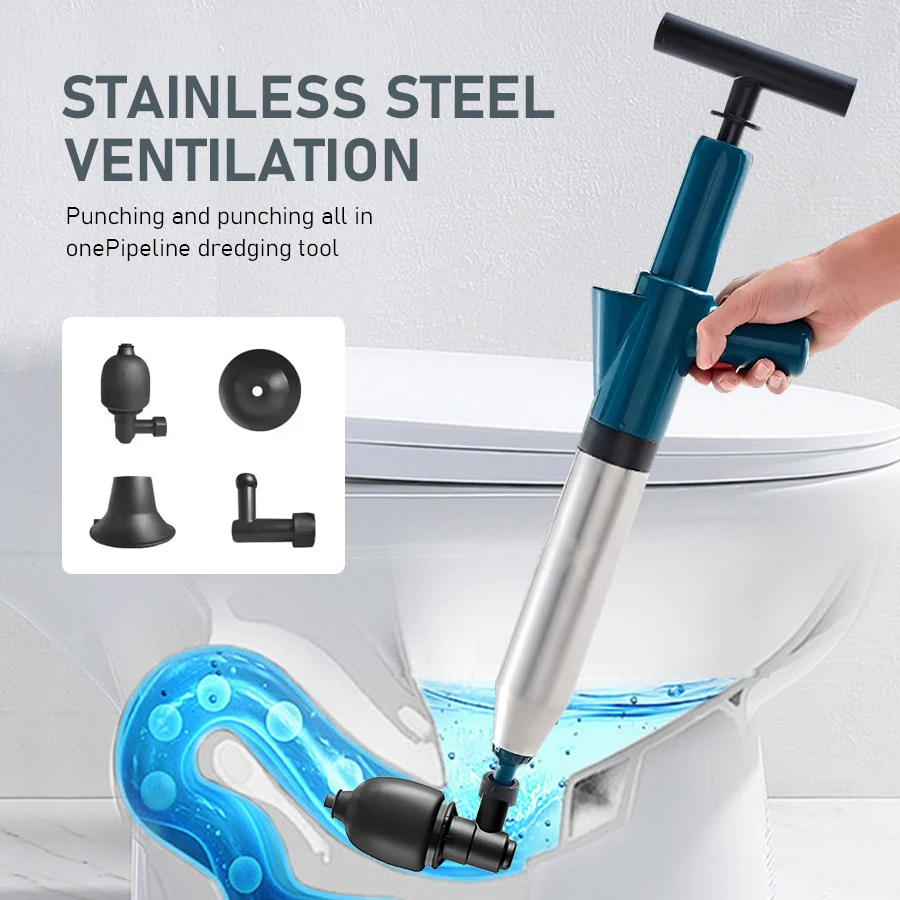 

Плунжер для унитаза высокого давления, сливной плунжер для канализационной трубы, разблокировка слива воздуха, бластер, земснаряд, средство для удаления засоров для слива раковины Kfitchen