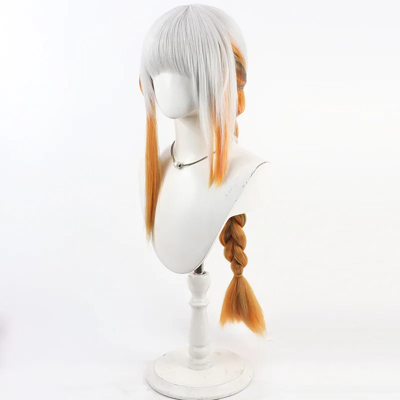 M16A1 Cosplay Wig Girls Frontline Orange Gray Mixed Synthetic Hair Heat Resistant Halloween Role Play Party Carnival + Wig Cap view 3