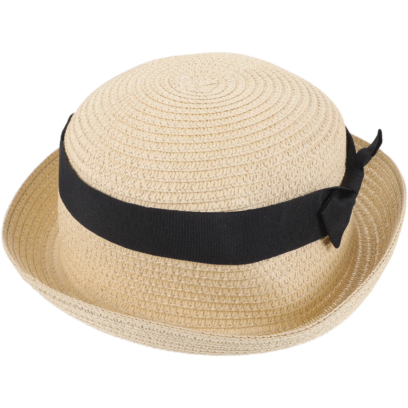 

Dome Sun Hat Women Summer Straw Hats Beige Free Size Sweet Bowknot Wide Brim Ladies Girls Foldable Beach Cap