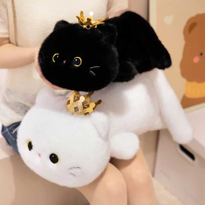 

Cute New Plush Toy Crown Cat Pillow for The bed, perfect for Cuddling While Sleeping, a Great Birthday Gift