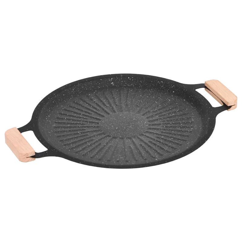 New Arrival Multi-size Non-Stick Iron Grill Pan Portable Smokeless BBQ Plate for Family Home Cooking Outdoor Camping Picnic