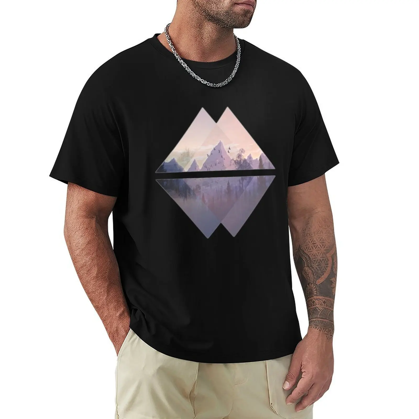 Sacred Geometry Triangles - Nature T-shirt plain vintage mens graphic t-shirts big and tall