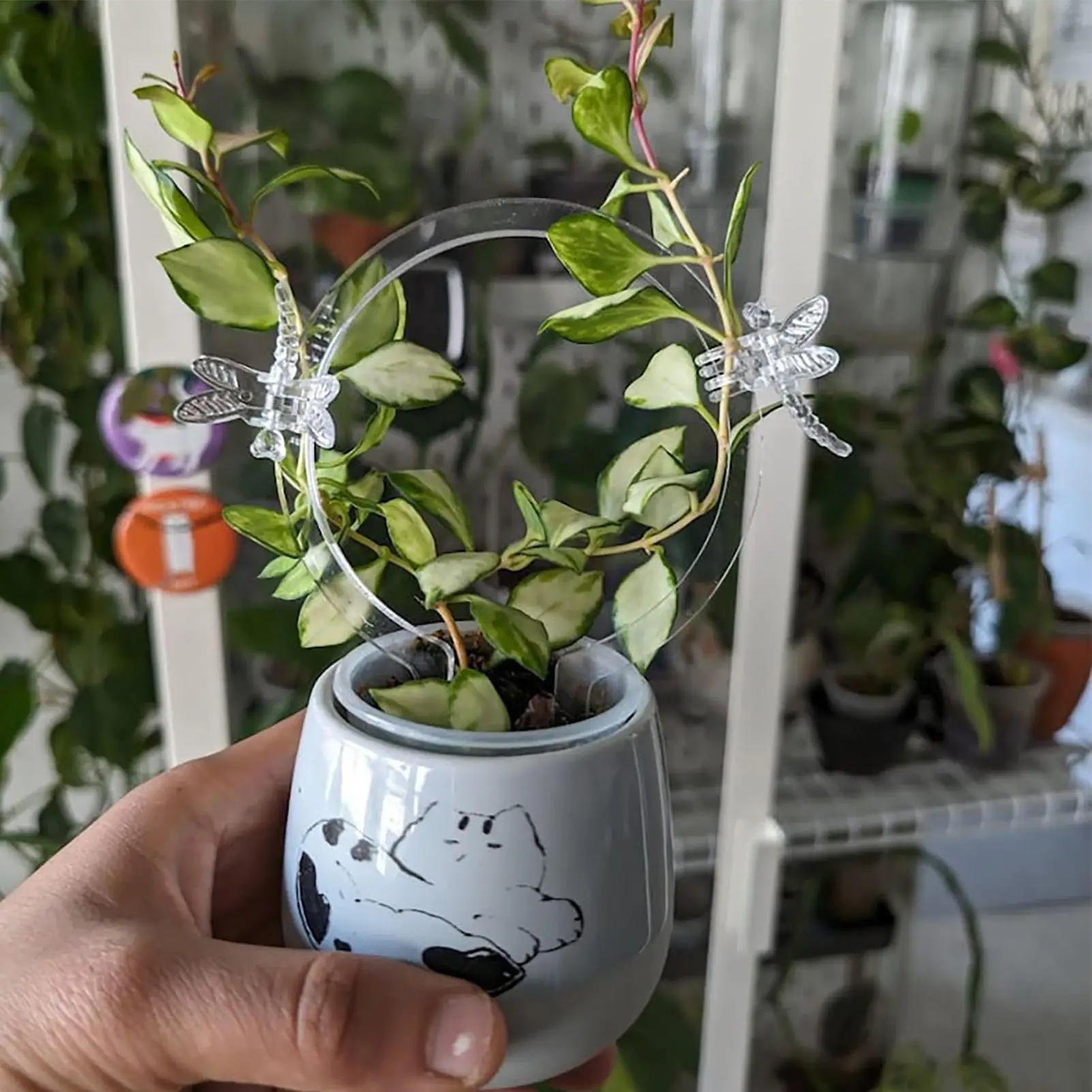 

Acrylic Trellis 2 Pieces Small Climbing Plant Stand Clear Houseplant Stakes Climbing Flower Stem Support Acrylic Plant Trellis