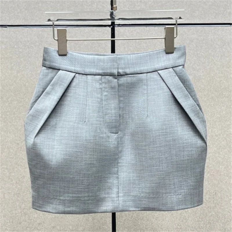 Women's skirt New high waisted slim fit mini skirt for autumn 2026 Flower bud shaped women's half skirt short skirt black skirt