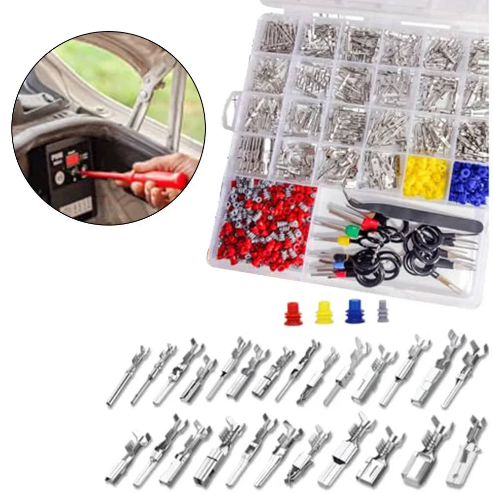 

660Pc Pin Connector Car Electrical Wire Terminal 1/1.5/1.8/2.2/2.8/3.5/4.8/6.3 Crimp Terminals Termin Spade Connectors