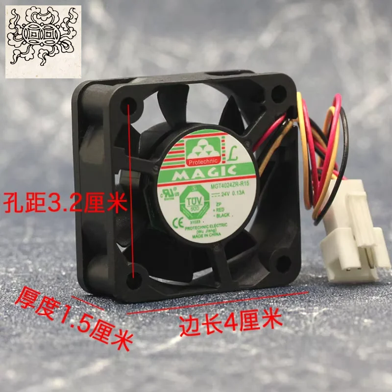 

Ltsf For MAGIC MGT4024ZR-R15 DC 24V 0.13A 40x40x15mm 3-Wire Server Cooling Fan