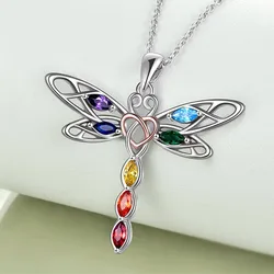 Creative Hollow-out Stainless Steel Zircon Dragonfly Necklace Engagement Necklaces for Women Insect Jewelry Anniversary Gift