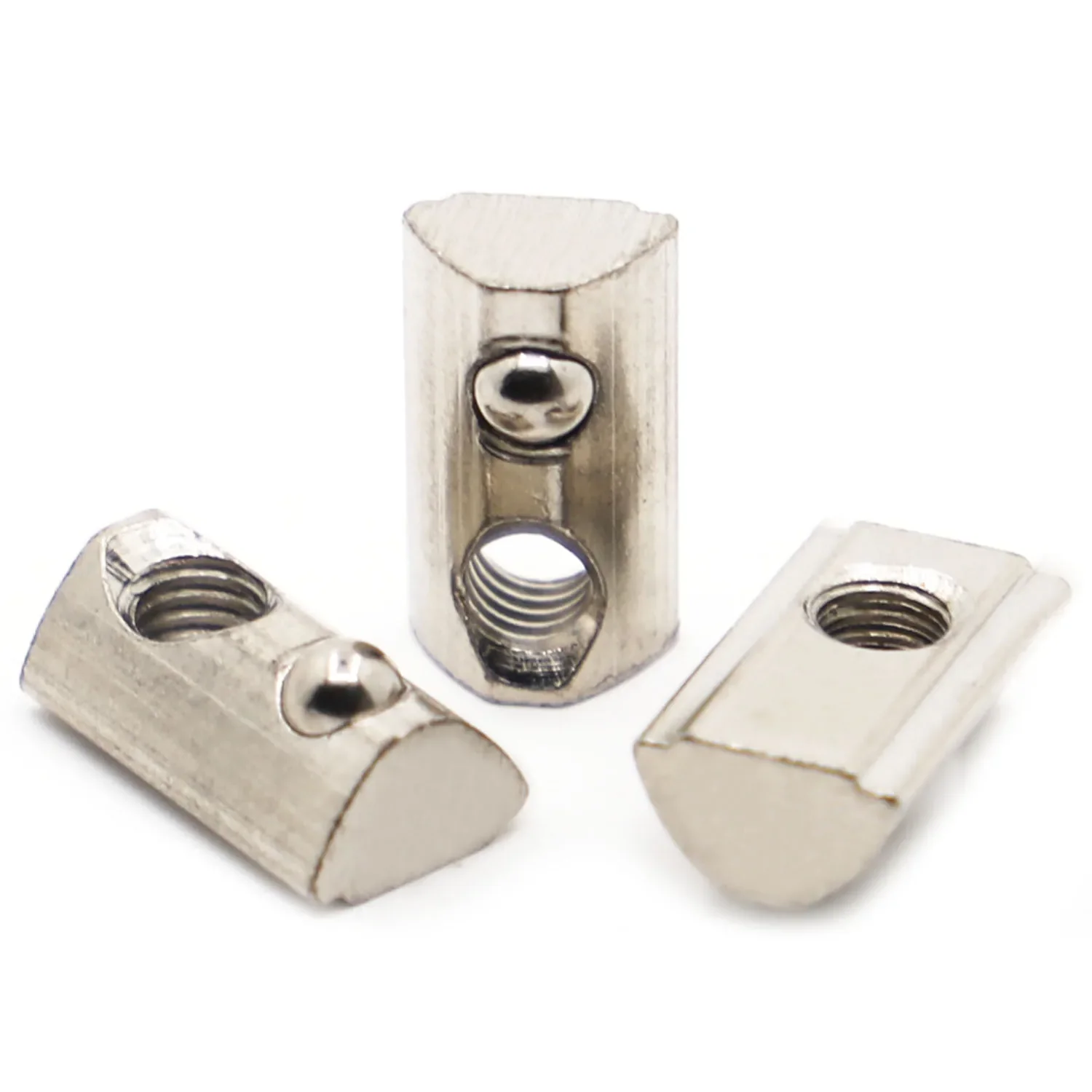 10PCS M3 M4 M5 M6 M8 T Spring Nut Half Round Elasticity Spring Nut Block for 2020 3030 4040 4545 Aluminium Profile