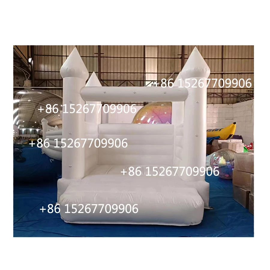 

YLWCNN White Bouncer House 2.5x3M By Fedex Kid Air-Filled Toy Garden Castle Baby Inflatable Playground Party Game Wedding Bouncy