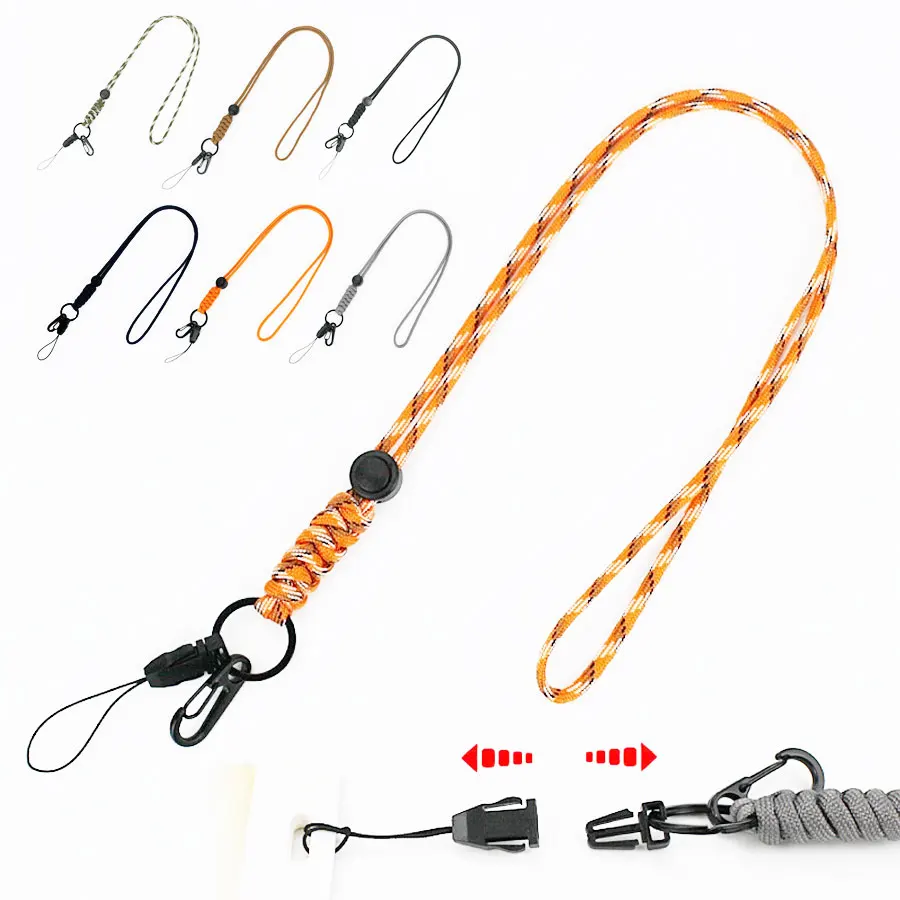 1/5Pcs Emergency Survival Backpack High Strength Paracord Keychain w/Quick Disassembly Buckle Parachute Cord Lanyard Key Ring