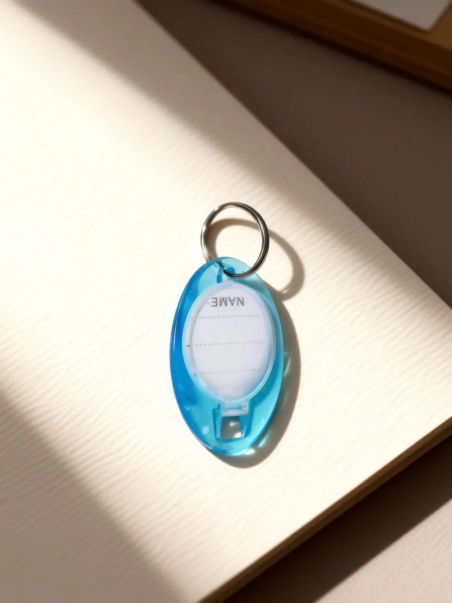 50Pcs Plastic Key Id Tags with Ring White Insert for Naming Keys Luggage USB Sticks Pet Name Labels Key