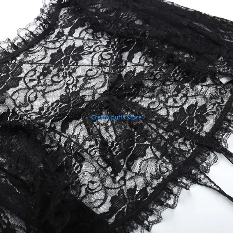 

50L Punk Goth Top Open Open Front Женщины Женщины с длинным рукавом прикрытие блузок