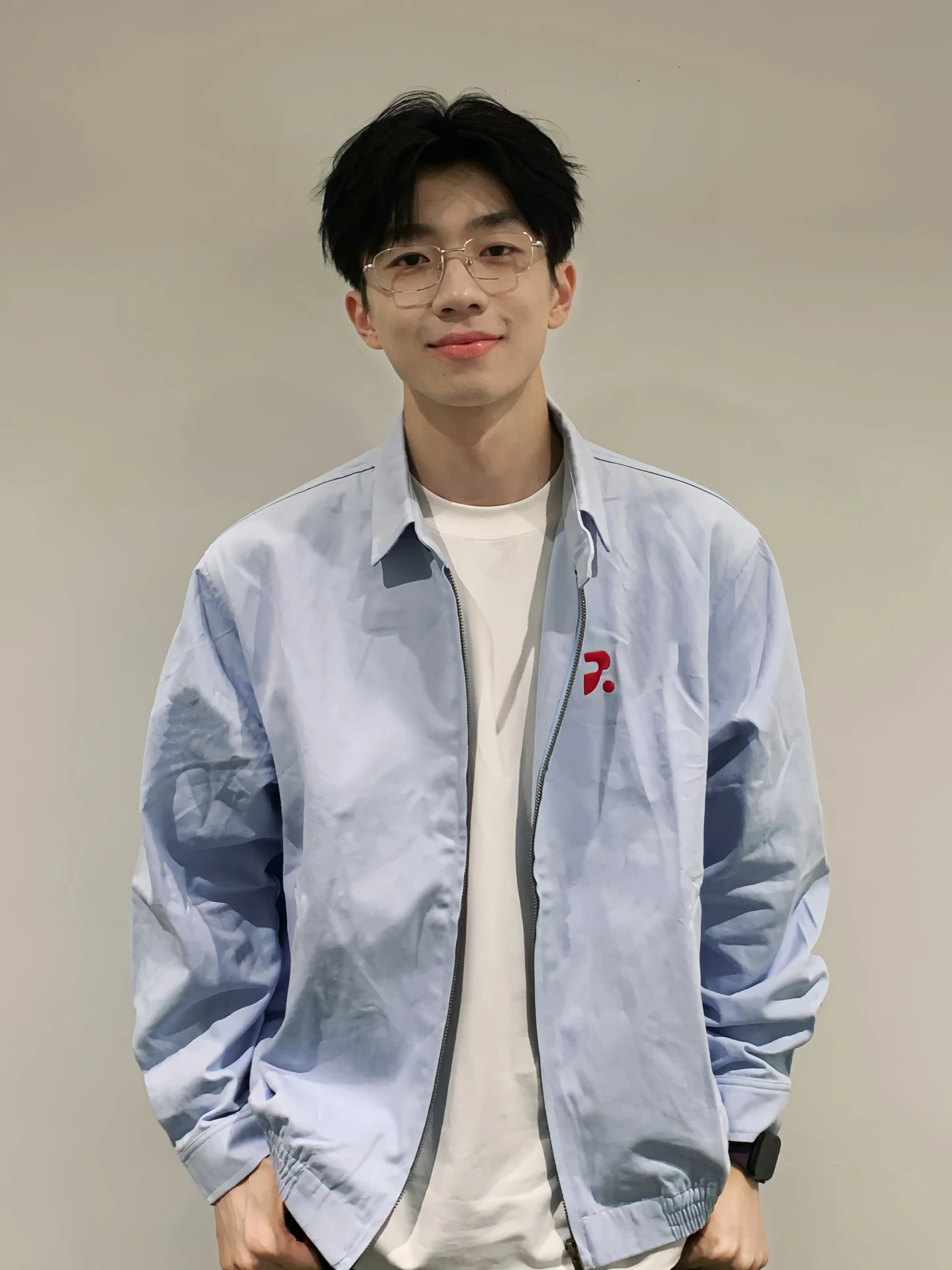 

ort Embroidered Baseball Sle Jaet for Men in Light Blue Cleanfit Pilot Coat Casual Wear for Autumn Season