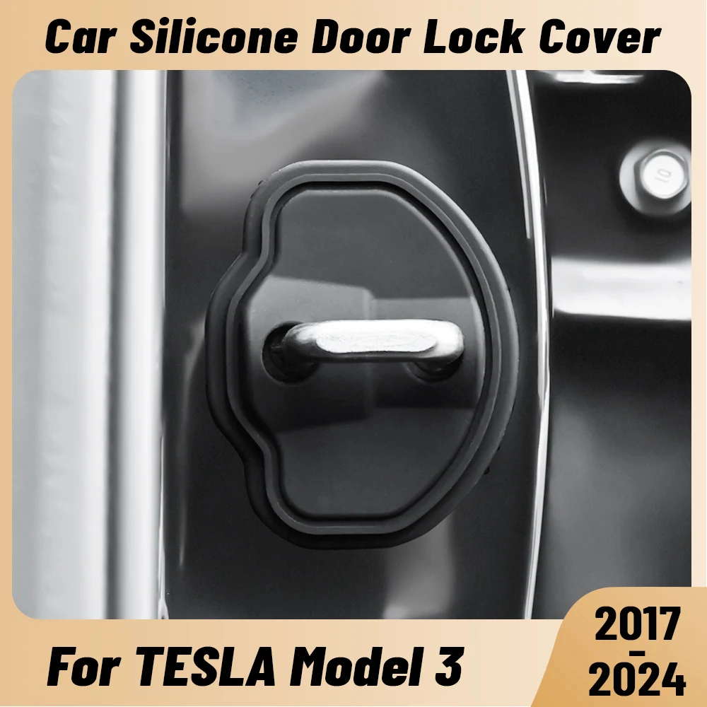 

Для Tesla Model 3 2017-2024: Амортизаторы дверных замков, силиконовые защитные накладки на замки, аксессуары для авто