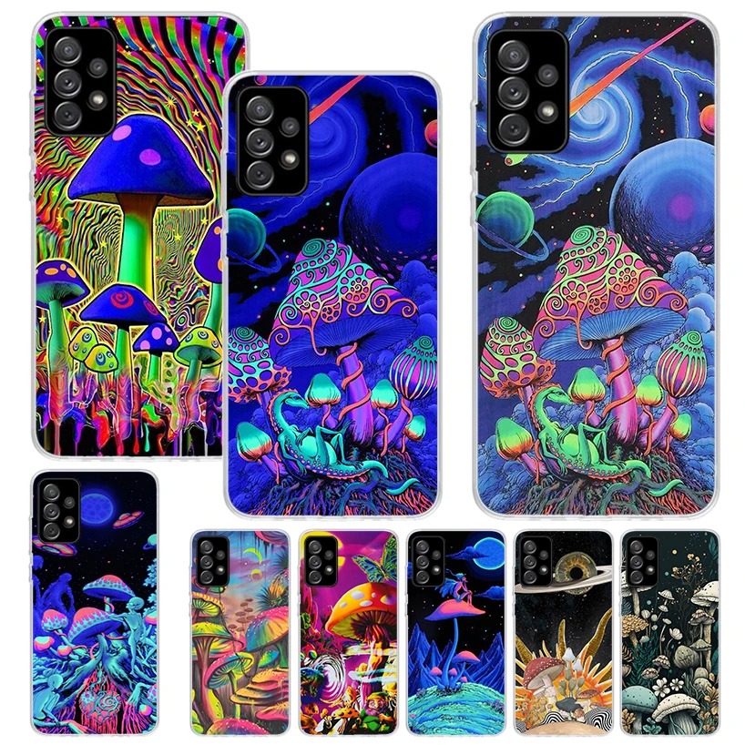 Weird Mushroom Psychedelic Phone Case for Samsung Galaxy A14 A54 A15 A55 A13 A53 A12 A52 A25 A35 A24 A34 A23 A33 A22 A32 A04S A0