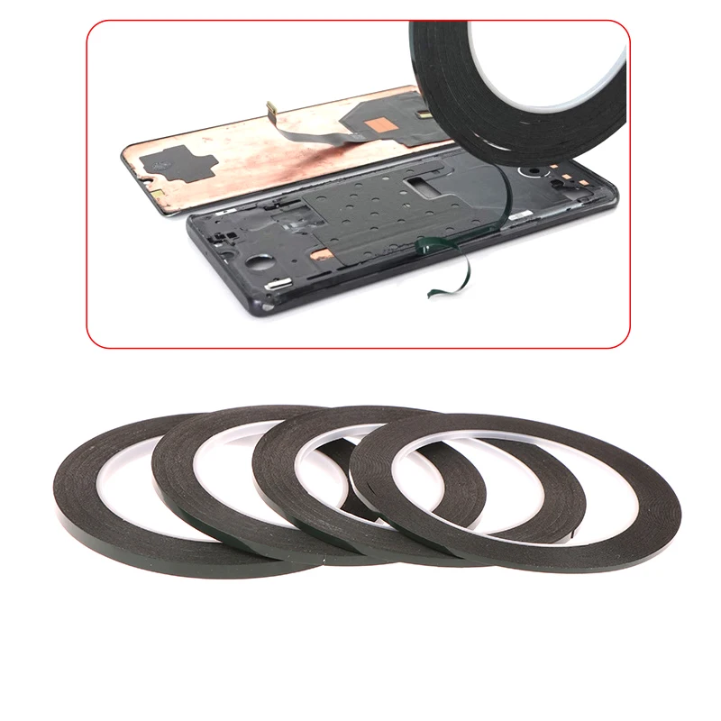 ●2-5MM 10M Black Strong Adhesive Tape Roll For Tablet LCD Touch Glass Frame Back Cover Repair Double Side Glue For Phone