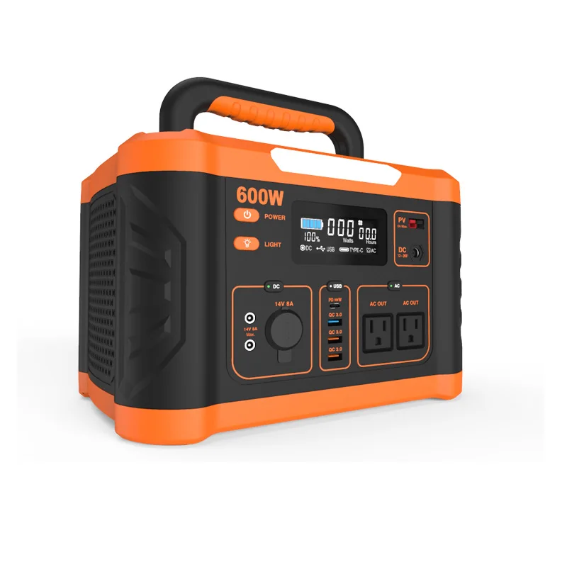 Portable solar charging station 600W 666Wh lithium-ion battery portable generator with photovoltaic panels for outdoor camping