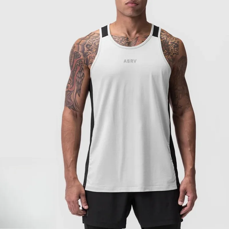 Men's Summer Muscle Tank Quick Dry Breathable High Elastic Gym Vest Sleeveless Fitness Workout Bodybuilding Sports Casual Trendy