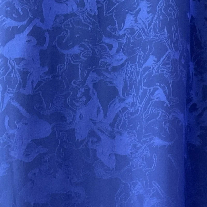 ブルードレス女性レースパネルVネックローブ馬ジャカードジュープ女性ドレスカジュアルスリットヘムローブレディースルーズロングジュープ