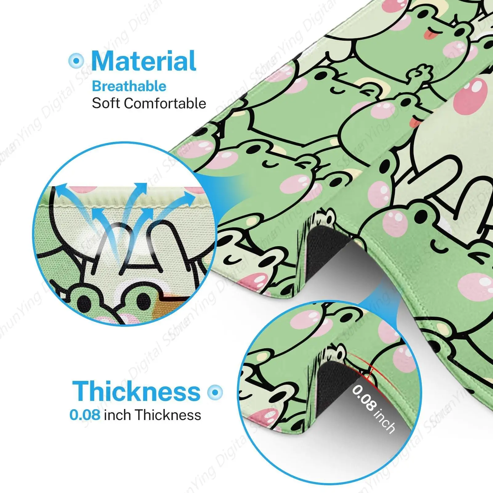 Коврик для мыши с милой лягушкой для ноутбуков, настольных компьютеров, офисных принадлежностей, противоскользящий коврик для мыши, подходит для игр, работы и учебы
