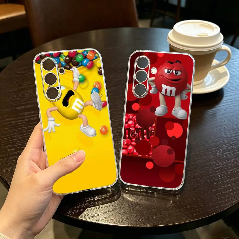 

Cartoon M-MS C-Chocolates Phone Case Transparent Silicone Soft For SamsungA10,12,20,21S,30,31,40,50,51,52,70,71