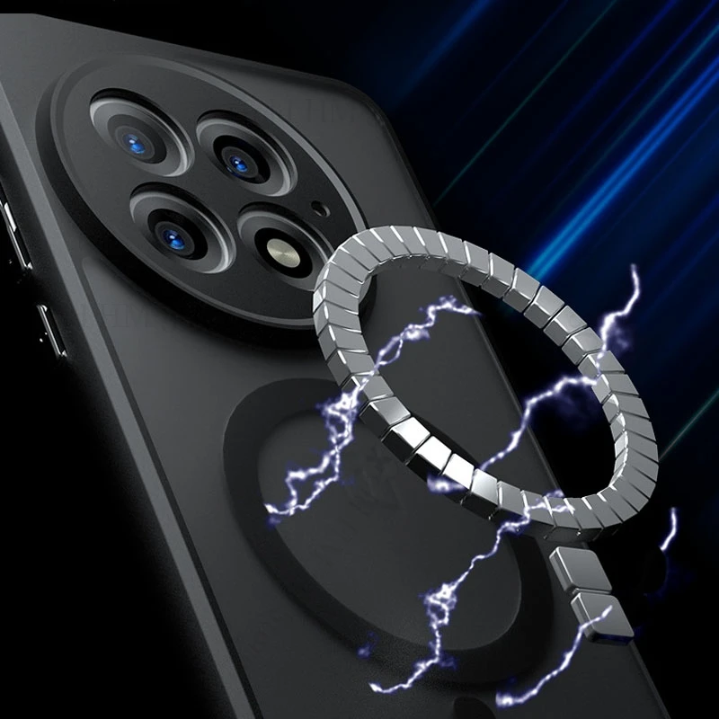 حافظة هاتف مغناطيسية غير لامعة لهاتف OnePlus 13T 13 12 R لهاتف Magsafe غطاء شحن لاسلكي لهاتف Oneplus Ace 5 Pro Ace3V ace3 Pro