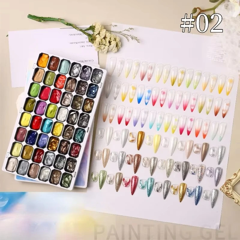 48/36 Colors Pat Painting Gel Nail Art High Saturation Gradient DIY Design UV/LED Gel 4 In 1 Used For Nail Stamping Pattern