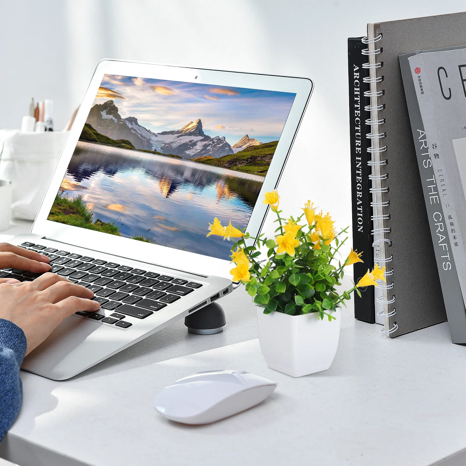 

4Pcs Artificial Potted Plants Realistic Fake Plants Indoor Decor Long Lasting Fade Resistant Faux Green Plant Set