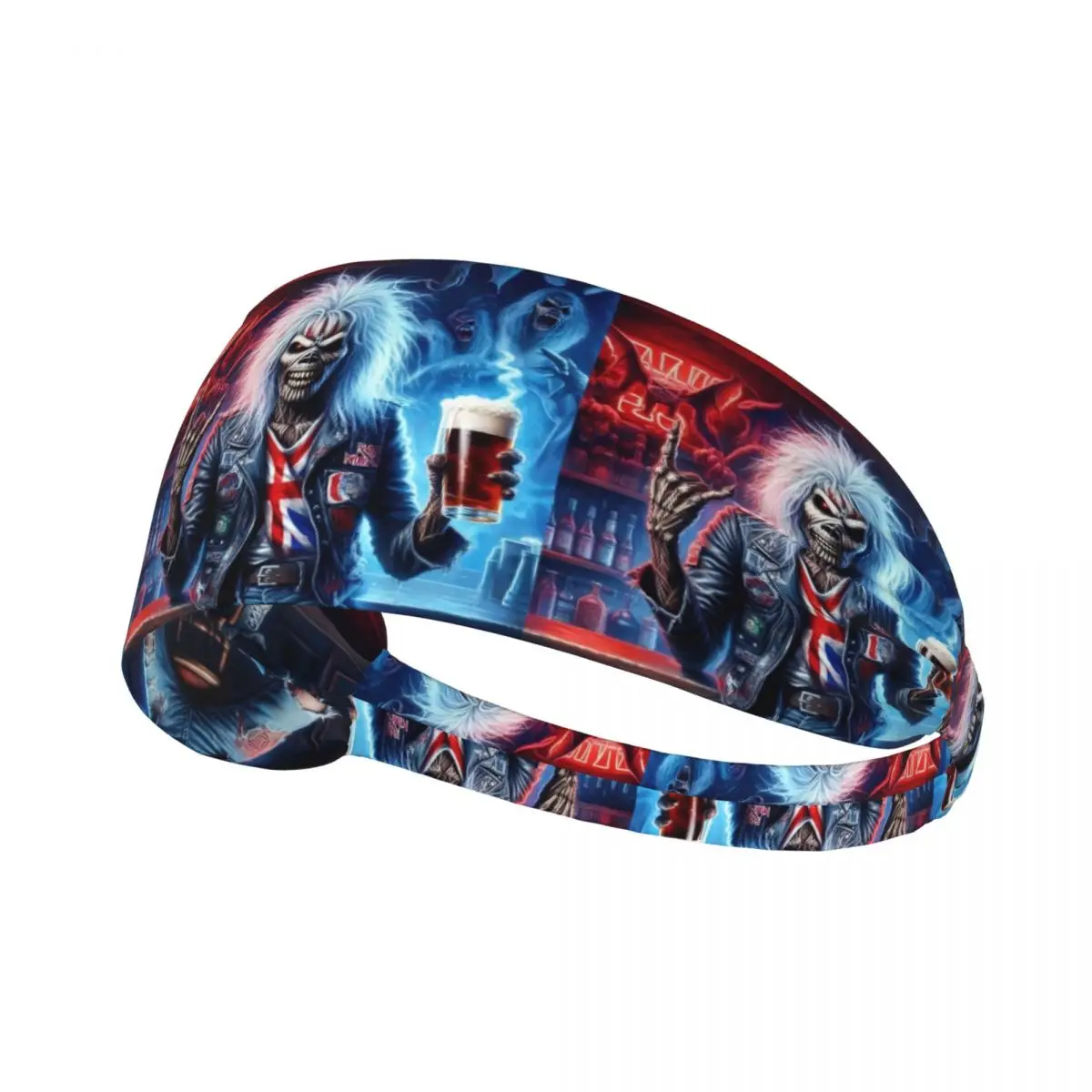 

Heavy Metal Band I-Irons M-Maidens Cartoon Gym Headbands for Running Non Slip Stretchy Moisture Wicking Sweatband Women Men