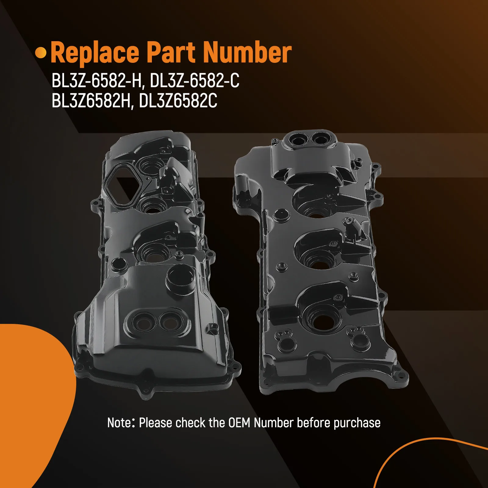 

Алюминиевая левая и правая крышка клапана с прокладкой для Ford F-150 Expedition 3.5L V6 BL3Z6582H DL3Z6582C DL3Z-6582-C