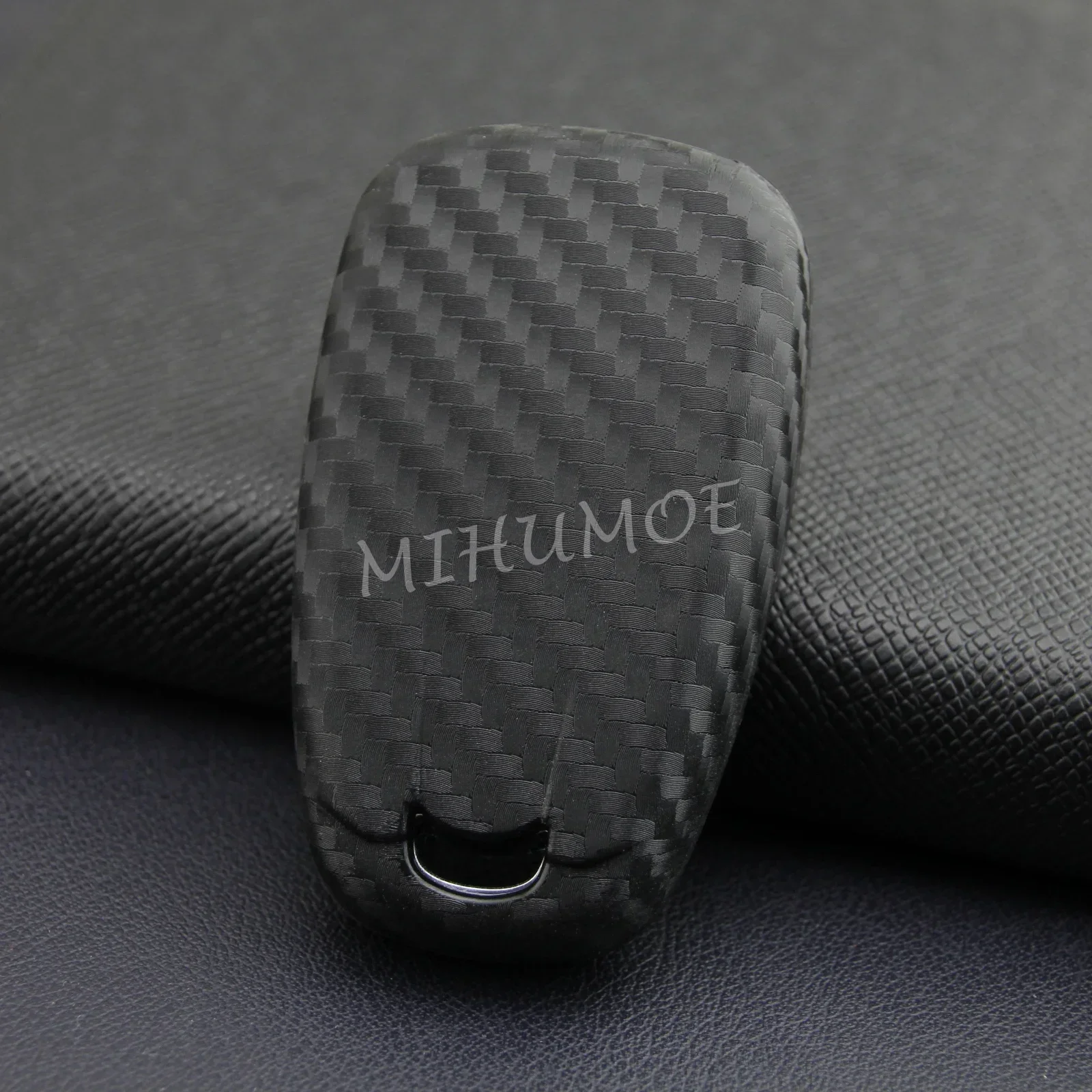 Smart Car Key Fob Case Cover Chain For Chevrolet Malibu Camaro Cruze Blazer Volt Bolt EV Trax Equinox Trailblazer Carbon Fiber view 6